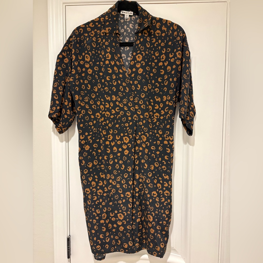 Whistles Black and Brown Leopard Print Shirt